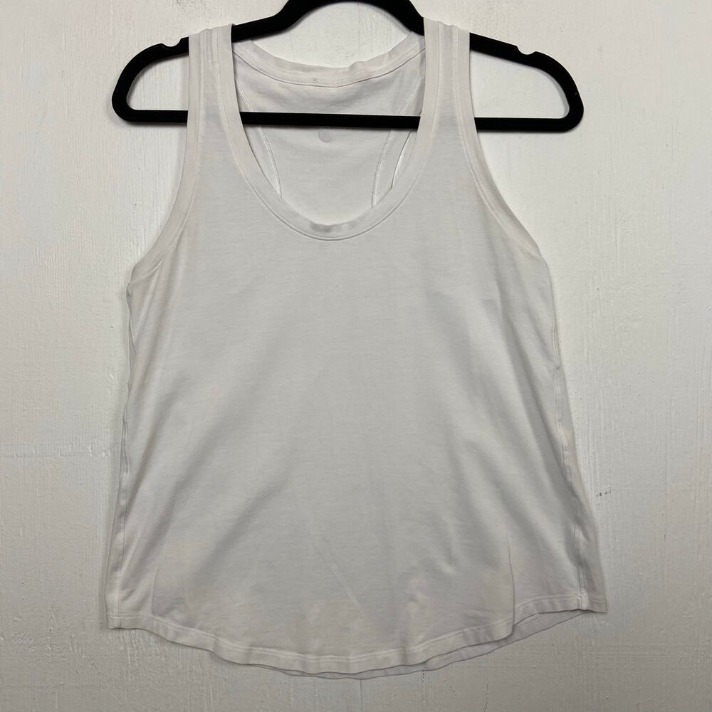 Lululemon Women's White Racer Back Tank Top No Size Dot